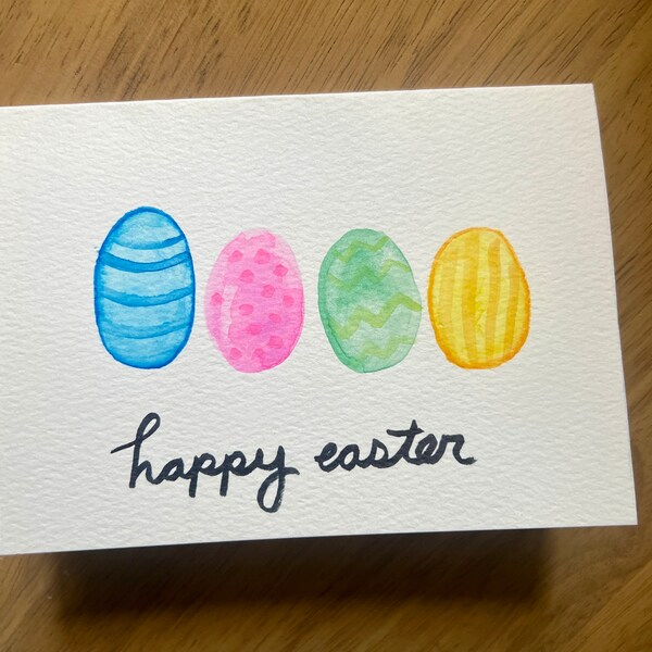 Easter Egg Watercolor Card | Spring Greeting Card | Watercolor handpainted