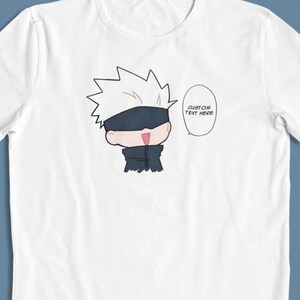 Gojo Satoru Chibi: CUSTOM text –  Jujutsu Kaisen T-Shirt / Hoodie / Sweater | Cute Anime Streetwear | Gift for Him/Her