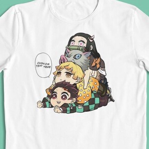 Demon Slayer Chibi: CUSTOM text –  Anime T-Shirt / Hoodie / Sweater | Cool Anime Streetwear | Gift for Him/Her