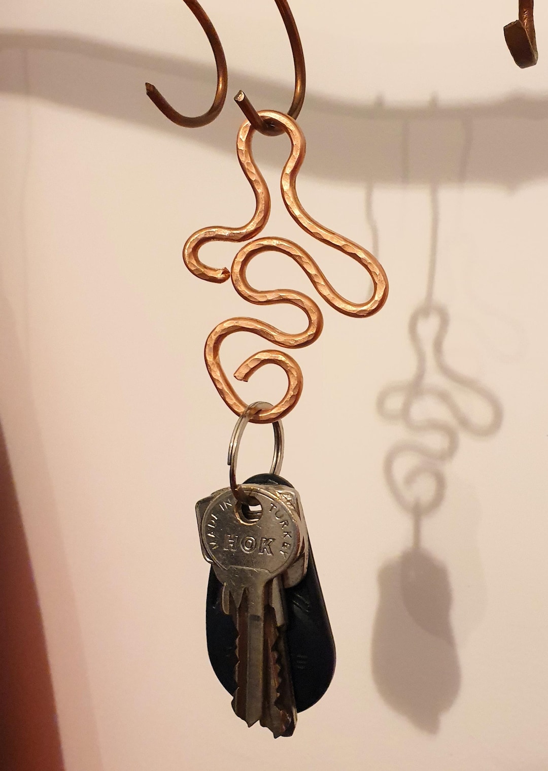 Electrix Handmade Key Handmade Hammered Pure Metal Key Holder – Rustic Minimalist Accessory ...