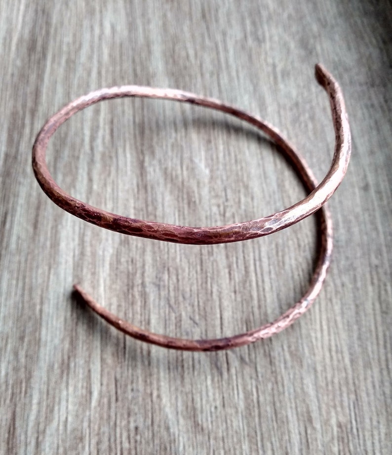 Adjustable Copper Armband Set, Oxidized Hammered Arm Band, Armlet ,arm