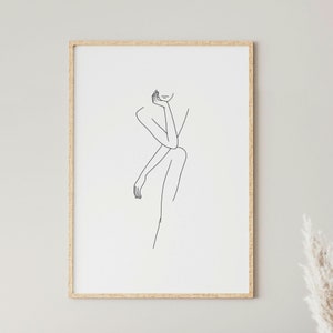 Grafika liniowa kobiece ciało nadruk, minimalistyczna sztuka ścienna, nadruk jednej linii, nadruk czarno-biały, nadruk sylwetki kobiety, rysunek linii kobiety, pobierz