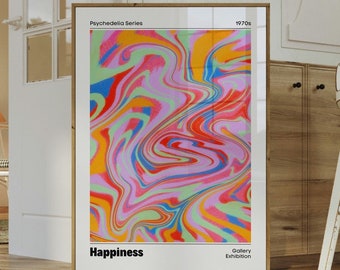 Retro Aura Gradient Poster, Psychedelic Home Decor (Digital Download)