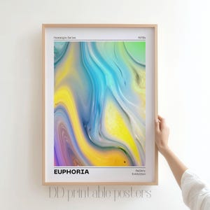 Euphoria Aura Poster, Retro Gradient Print, Affirmation Poster, Retro Aura Poster, Aesthetic Room Decor, Psychedelic Wall Decor, Download