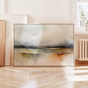 Landscape Art Printable, Colorful Landscape Painting, Abstract Landscape Print, Minimalist Watercolor Landscape Downloadable Wall Art