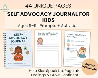 Confidence & Communication Journal for Kids | Self-Advocacy SEL Workbook, Emotional Regulation Printable, Ages 6-9