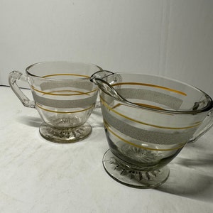 1950’s Bartlett Collins Glass cream and sugar bowl set