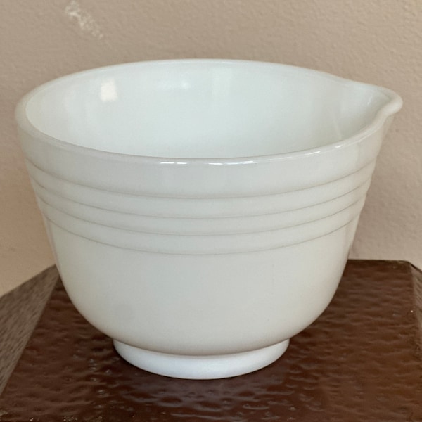 Vintage Pyrex #12 White Milk Glass Ribbed Hamilton Beach Mixer Replacement Bowl