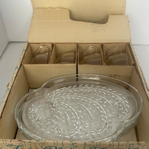 Homestead Federal Glass Tray Set in original box