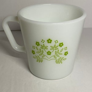 Vintage PYREX Milk Glass Coffee Cup Honeydew green 1410