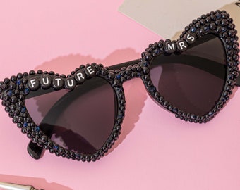 custom pearl sunglasses ,Future Mrs,,Bride Heart Sunglasses,Bride To Be Sunglasses