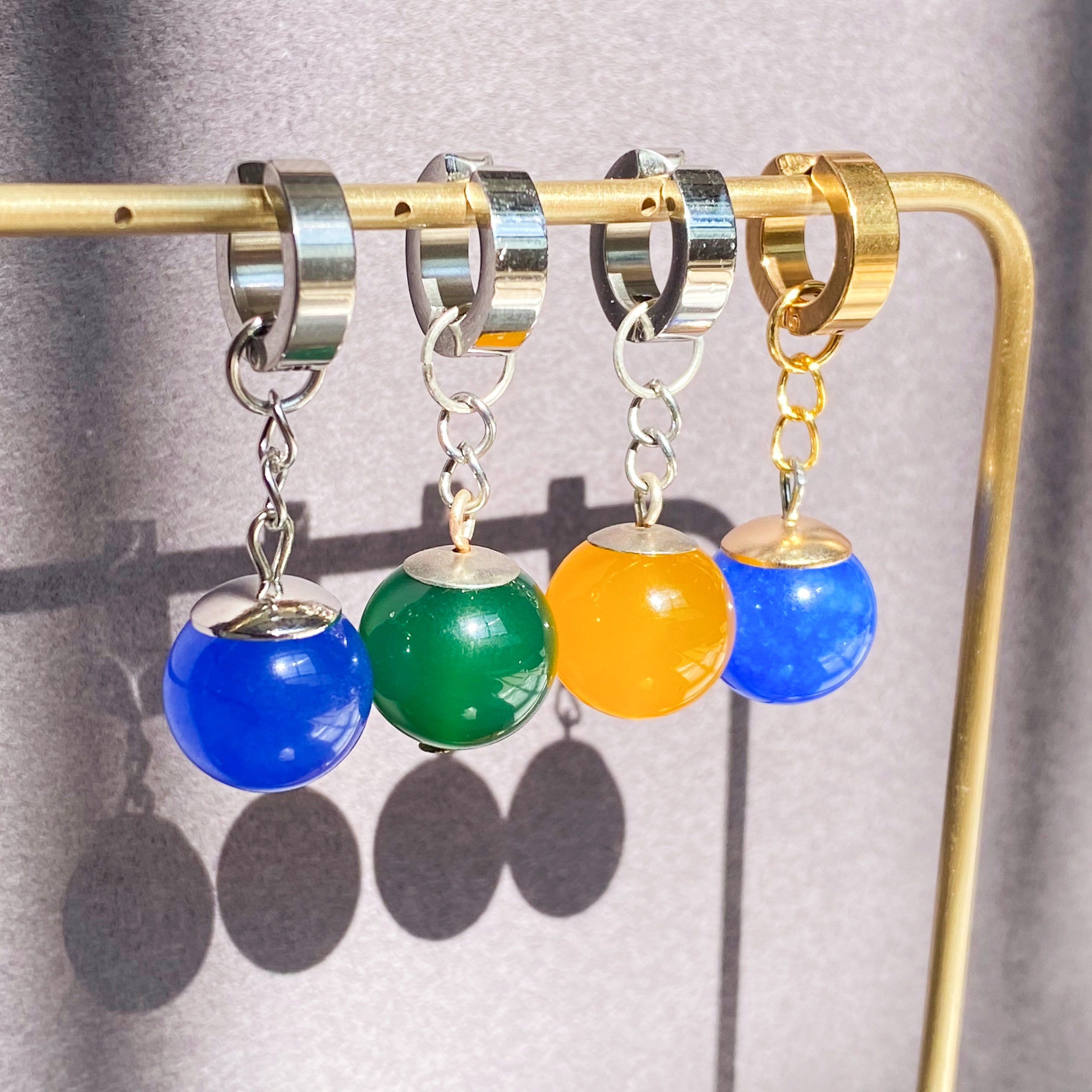 Dragonball inspired potara earring Tiger's eye/Malaysian 