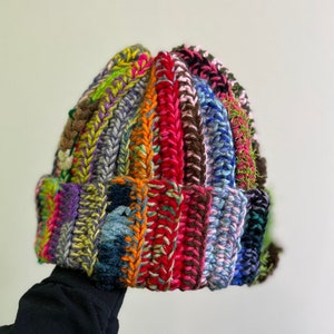 one of a kind scraps beanie !! perfect for gift hat