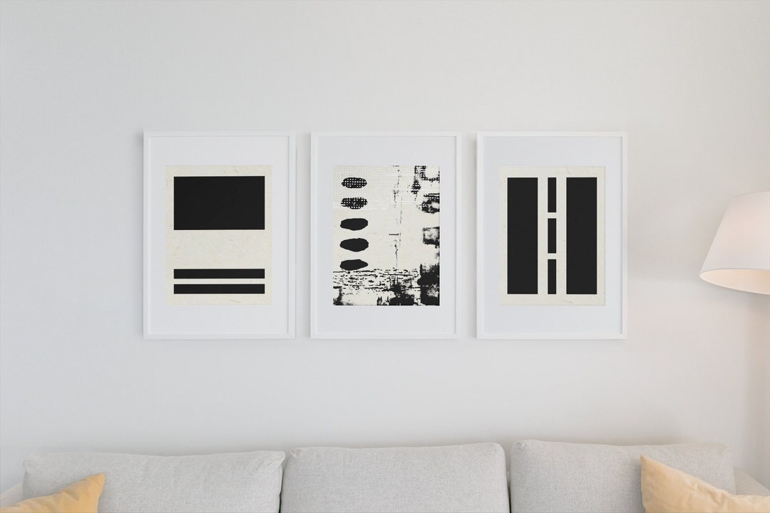 Mid Century Modern Art Print Set of 3 / Minimalist Print Set ...