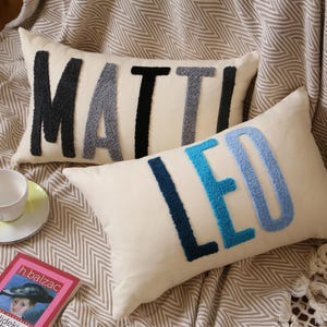 Personalized Name Pillow Case, Custom Embroidered Pillow Personalized Gift,Home Decor, Unique Gifts, Personalized Punch Needle Pillow