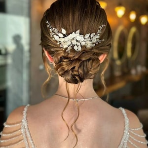 Pearl & Crystal Bridal Hair Clip, Wedding Hair Clip, Crystal Wedding Clip, bride accessories,Crystal Bridal Clip, Bridal Hair Clip,