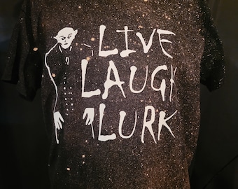 Nosferatu Live Laugh Lurk Bleach-spattered T-shirt
