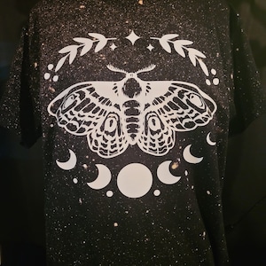 Lunar moth bleach-spatter T-shirt