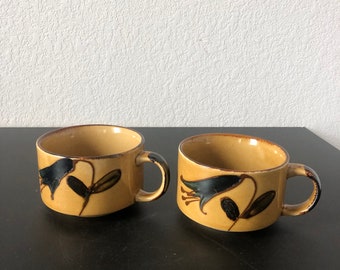 Two Vintage Stoneware Korean Soup Megs