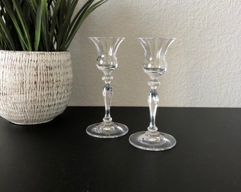 Vintage Pair Mikasa Single Light Crystal Candlestick Holder