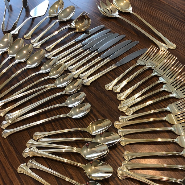 Gold Plated Flatware Etsy