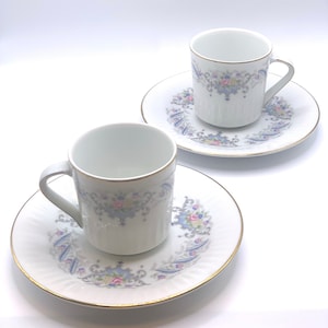 Porcelana Tsuji Demitasse Vintage Espresso with Saucers, Argentina