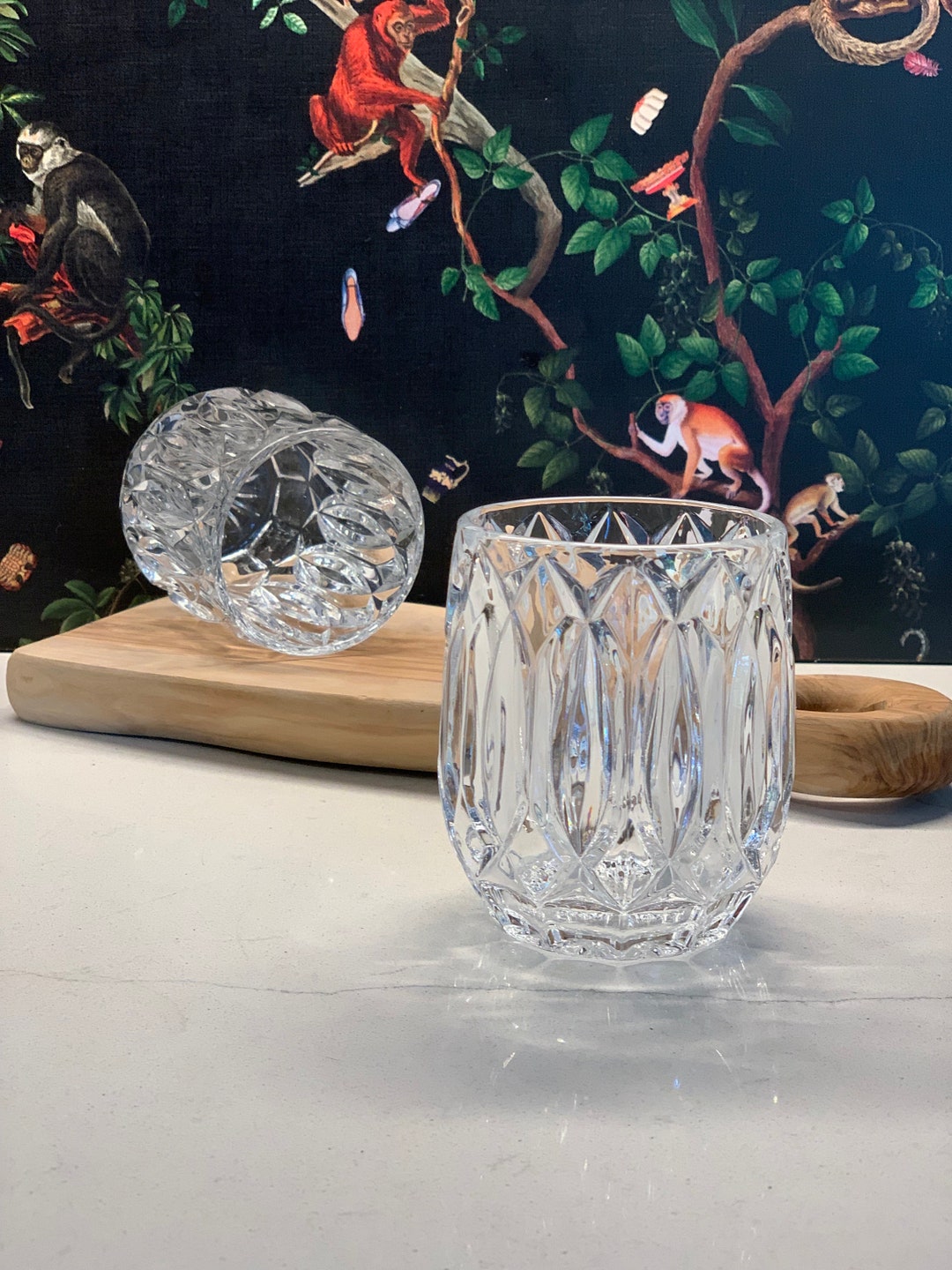 Elegant Vintage Mikasa Saxton Crystal Lowball Glasses Set of Etsy
