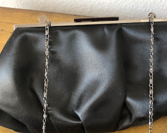Lula Townsend Black Clutch Purse With Shoulder Chain