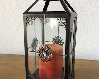 Nordic Retro Candle Lantern Hollow Wind Light Windproof Candle Holder Metal