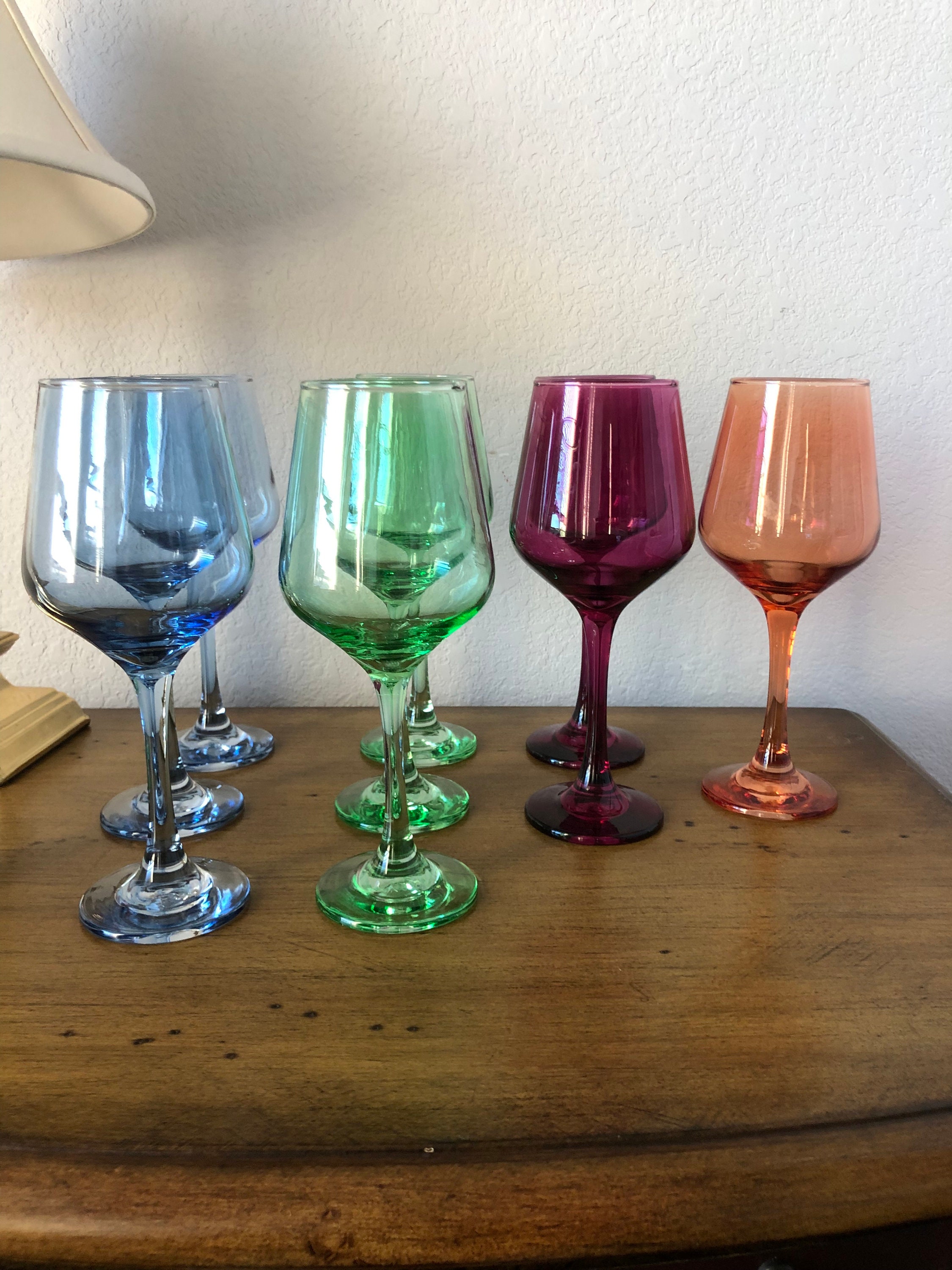 Estelle Colored Wine Glasses - Set of 6, Amethyst– Blue Print