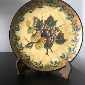 Vintage Decorative Only Plate with Fruit and Leaves