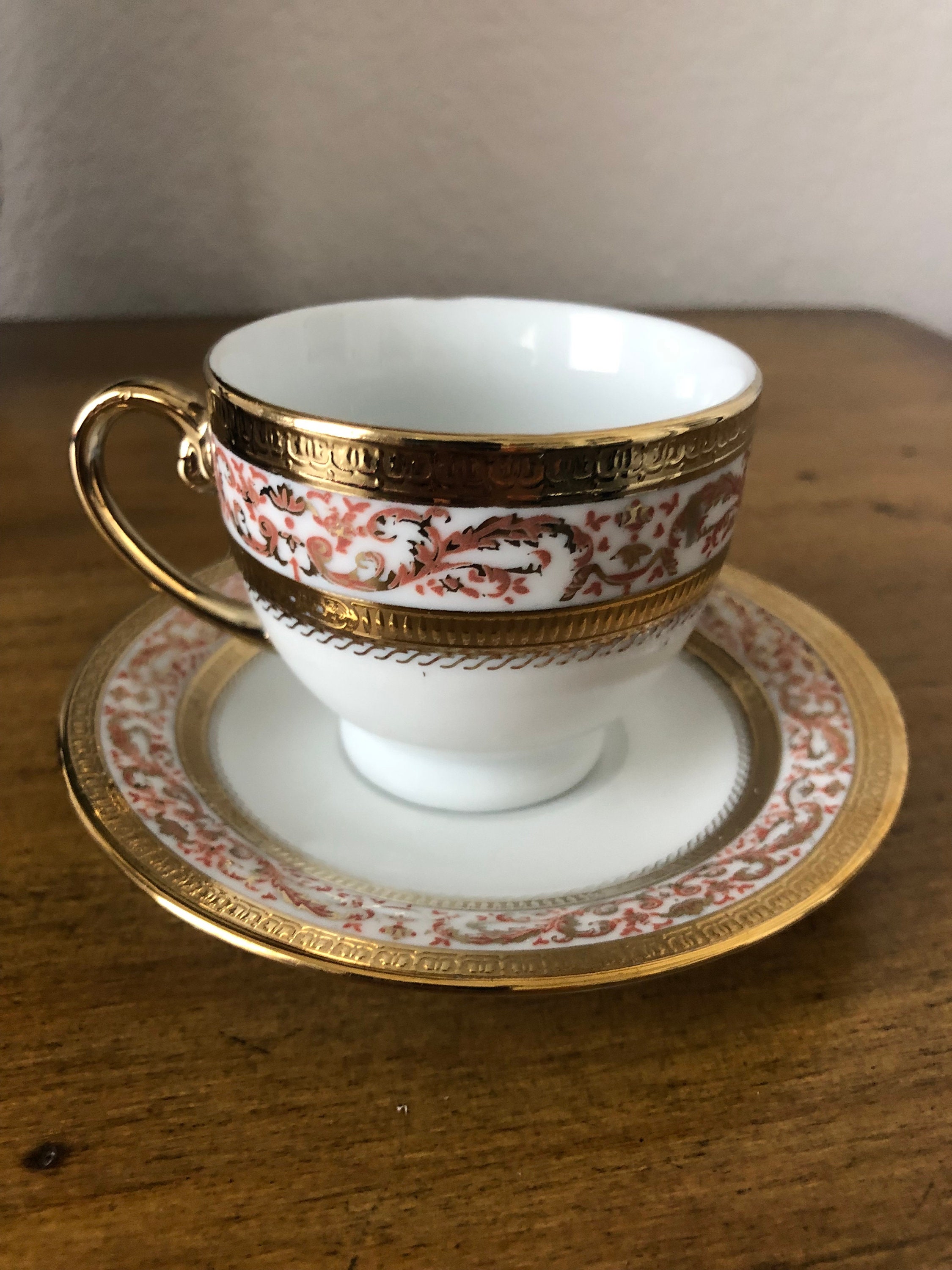 明治期 京薩摩金彩色絵『七福神』急須/湯冷まし/煎茶碗(五客