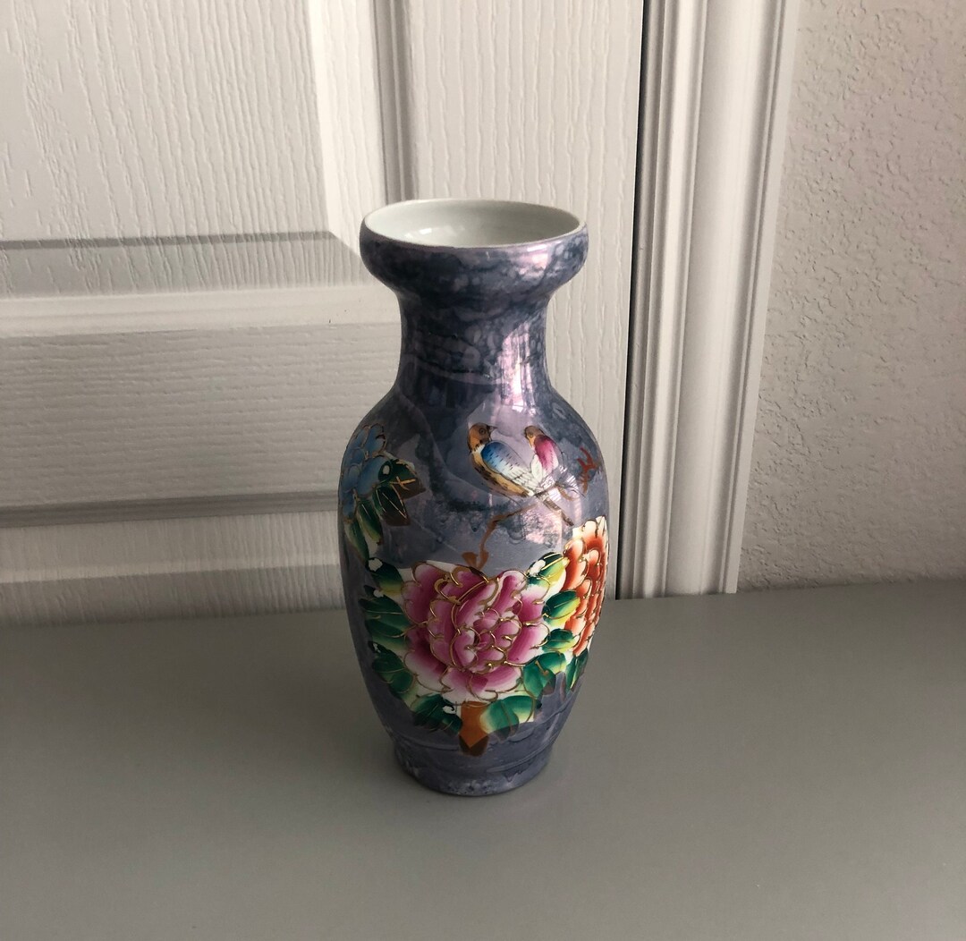 Japanese Hand Painted Porcelain Vase - Etsy