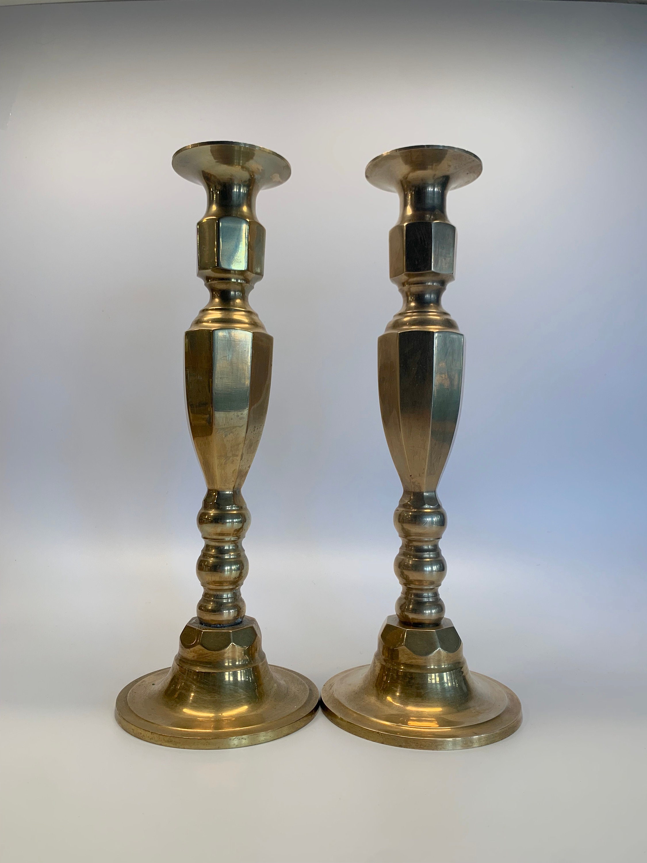 Tall Brass Candlestick Holders 