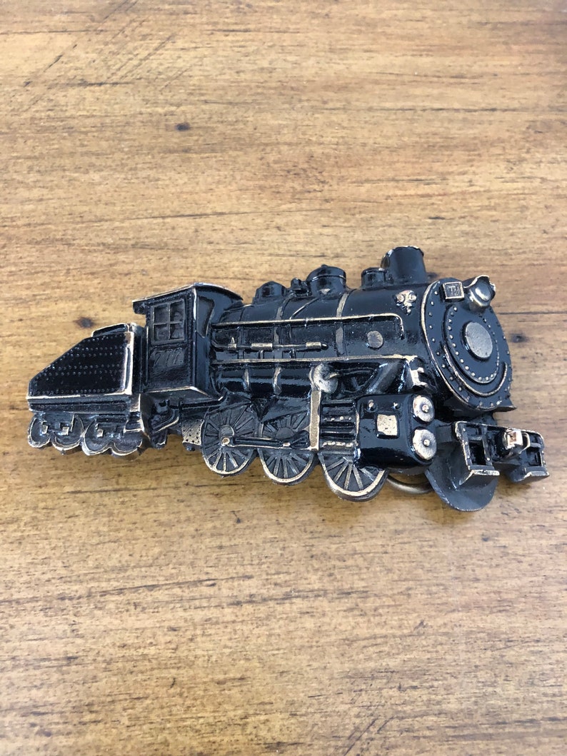 Steam Engine Train Railroad Locomotive 272 Brass Belt Buckle image 8