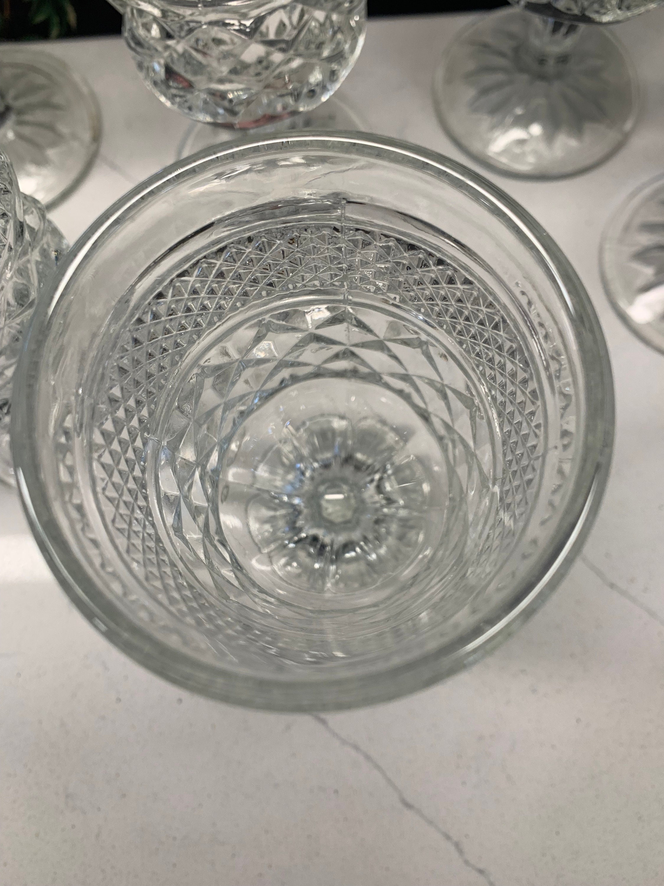 6 Anchor Hocking Wexford Wine Glasses Clear Pressed Glass Etsy