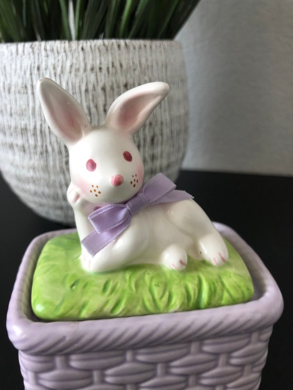 Vintage Cute Little Bunny Trinket Box