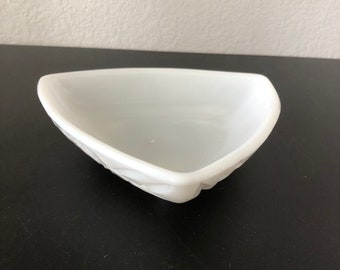 Vintage Hazel Atlas Milk Glass Triangle Dish