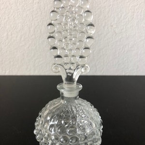 Vintage EAPG Clear Hobnail Perfume Bottle with Stopper