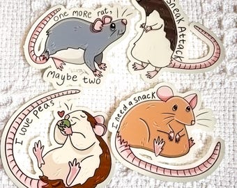 Lustige Ratten-Aufkleber | Wasserdichte Vinyl-Aufkleber Die Cut Set