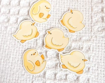 Küken Ostern Gestanzte Vinyl-Aufkleber | Wasserdichter Frühlings Huhn Aufkleber | Aufkleber für Laptop, Journal & Wasserflasche