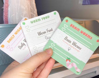 Handmade Mini Notepad Set | Brain Worms, Daily Wiggles, Worm Food Pocket Pads
