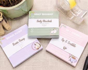 Ratte Notizblock Trio Set Ratte Briefpapier Geschenk Mini Memo Pads handgemachte Notizen