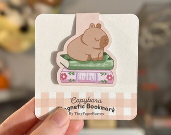 Capybara Magnet Lesezeichen | Lesezeichen Lesezeichen | Doppelt matt laminiertes Hochleistungsmagnet-Geschenk