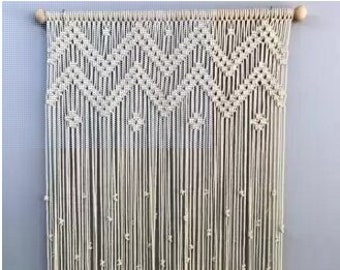 Macrame Curtain Door or Window, Room Divider, Handmade Cotton Macrame Wall Hanging, Wedding Backdrop, Boho