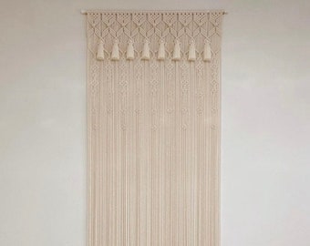 Macrame Curtain Door or Window, Room Divider, Handmade Cotton Macrame Wall Hanging, Wedding Backdrop, Boho