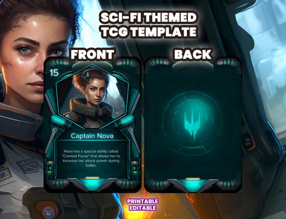 TCG Template, Sci-fi Themed Trading Card Game Creator Template