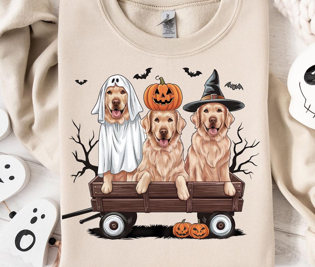 Golden Retriever Halloween Ghost Dogs Png, Halloween Dog Clipart ...