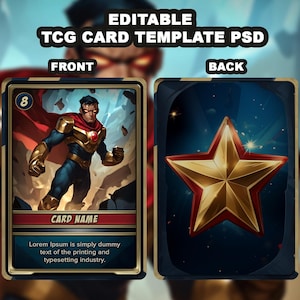 TCG-sjabloon, sjabloon voor maker van ruilkaartspel superheldenthema - PSD - direct downloaden