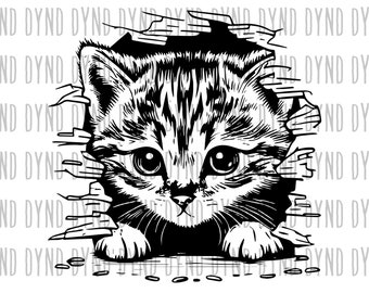 Cute Peeking Cat SVG, Peeking Animal svg, Cat svg, Peeking Cat png, Cat Clipart, Cat Cutfile, Cute Cat svg, Peeking Cat png
